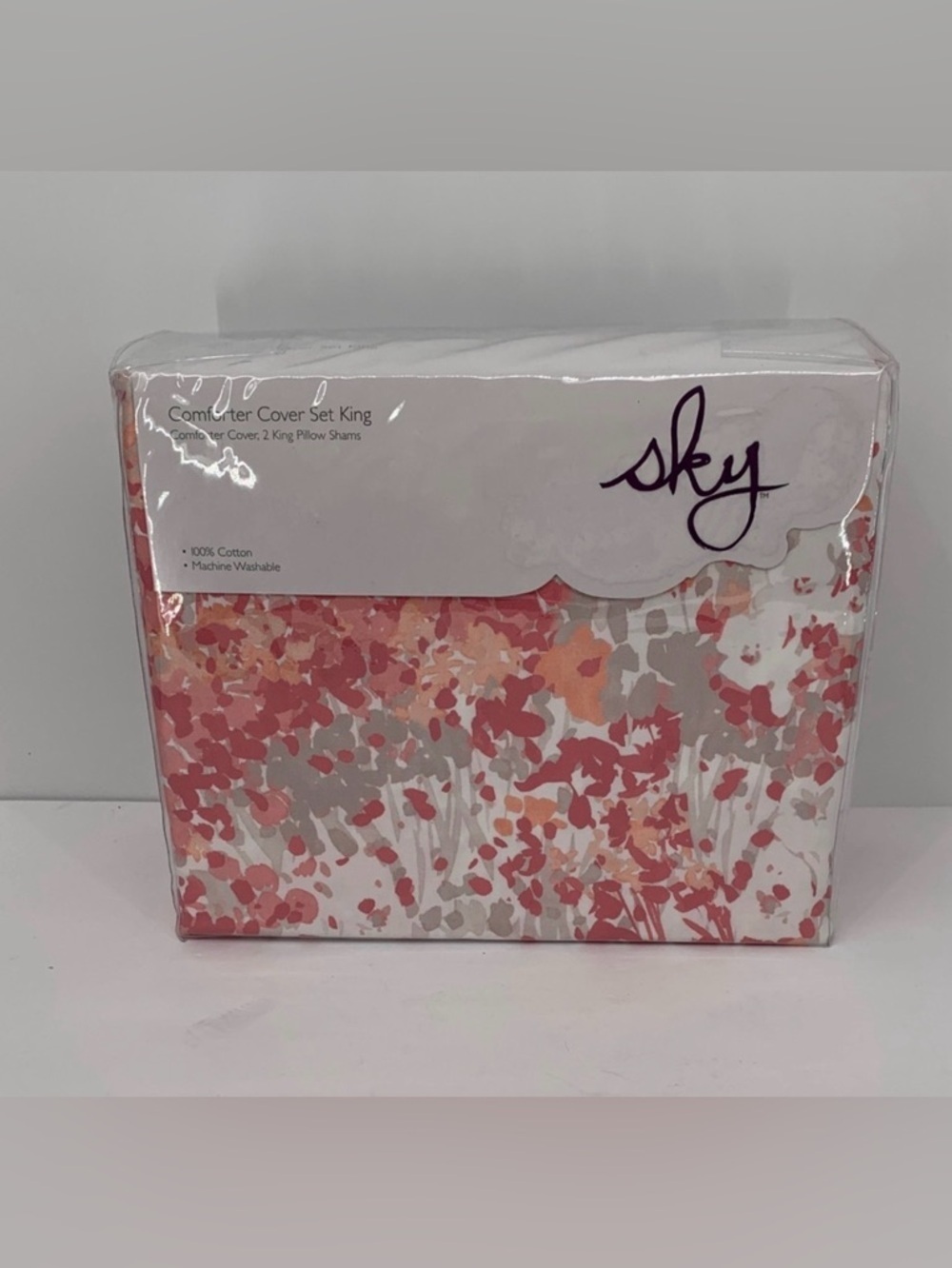 Sky King size comforter cover set pillow sham Sunset Blossoms cotton floral new